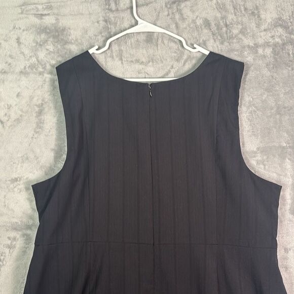 Merino Black Sleeveless Striped Fully Lined Midi Dress Size 22W - Picture 11 of 12